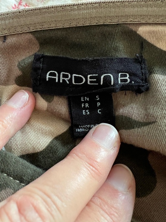 Arden B Strapless Camo Cargo Jumpsuit - Olive & Tan Size S - Picture 6 of 8